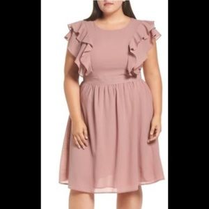 Lost Ink Pink Ruffle Dress